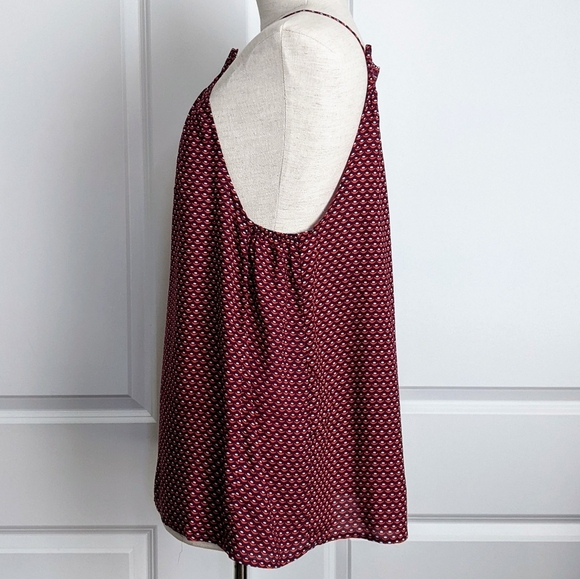 Splendid Tank Swing Sleeveless Halter Keyhole Neck Smocked Red White Navy XL NWT - Picture 11 of 16